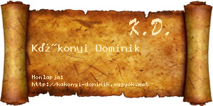 Kákonyi Dominik névjegykártya
