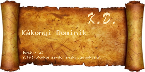 Kákonyi Dominik névjegykártya